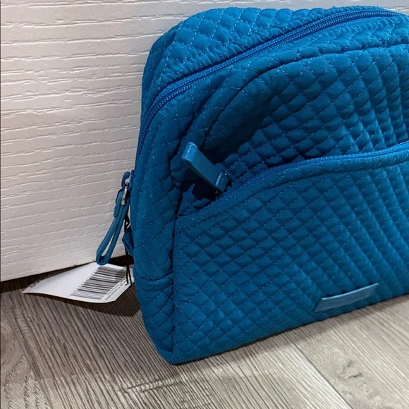 Vera Bradley Iconic Large Cosmetic Bag - Turquoise NWT - Picture 3 of 7